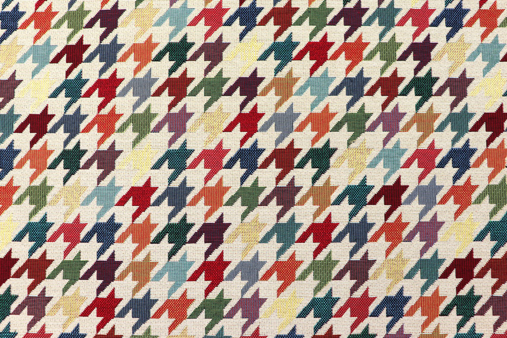 Dekostoff Gobelin - Colourful Hahnentritt