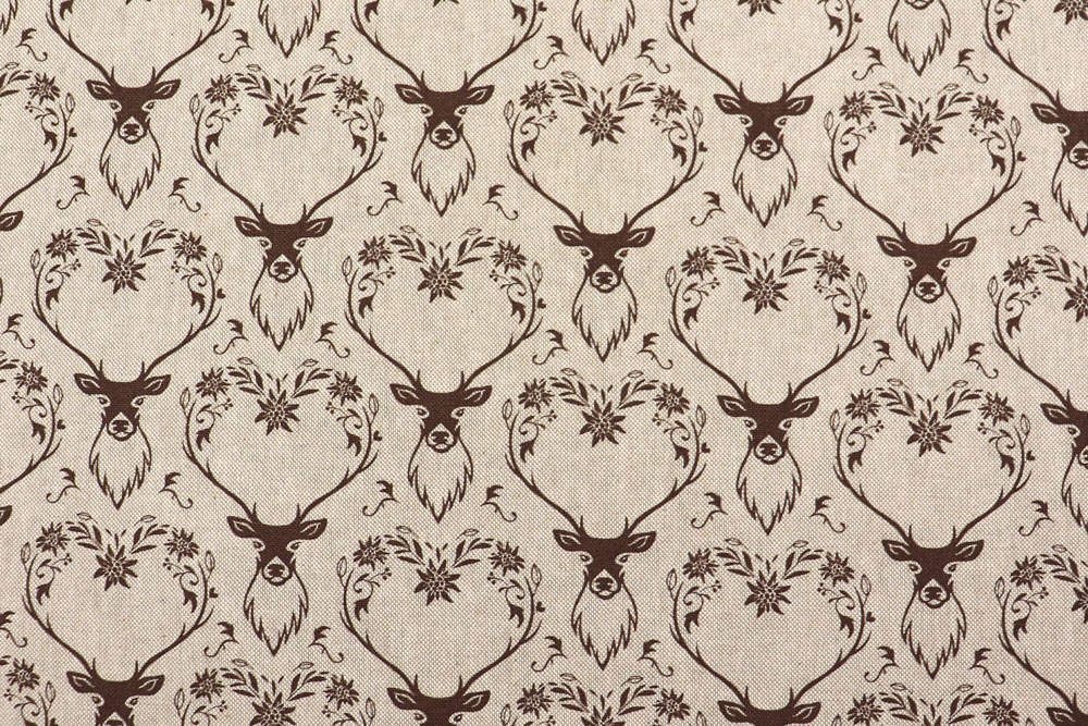 Dekostoff Leinenoptik - Hirschherz