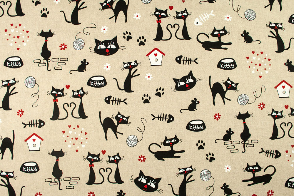 Dekostoff - Katze Kitty