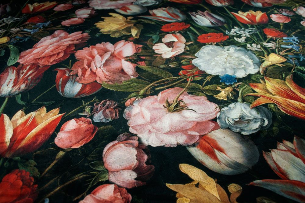 Samt-Dekostoff - Digitaldruck - Blütentraum