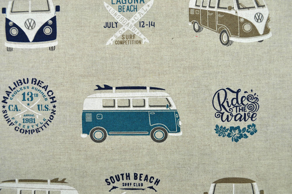Dekostoff Leinen-Look - Retro-Bus