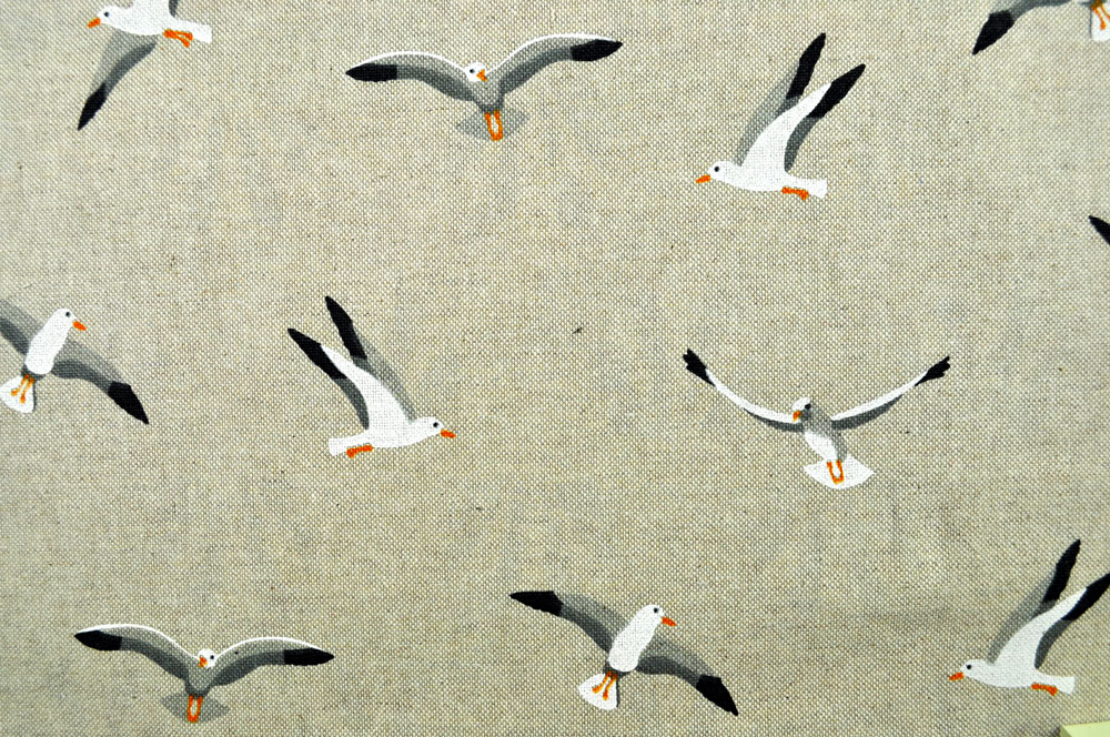 Dekostoff Leinen-Look - Möwen-Flug
