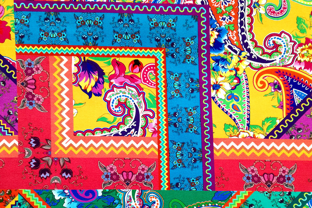 Dekostoff Digital - Paisley-Patchwork