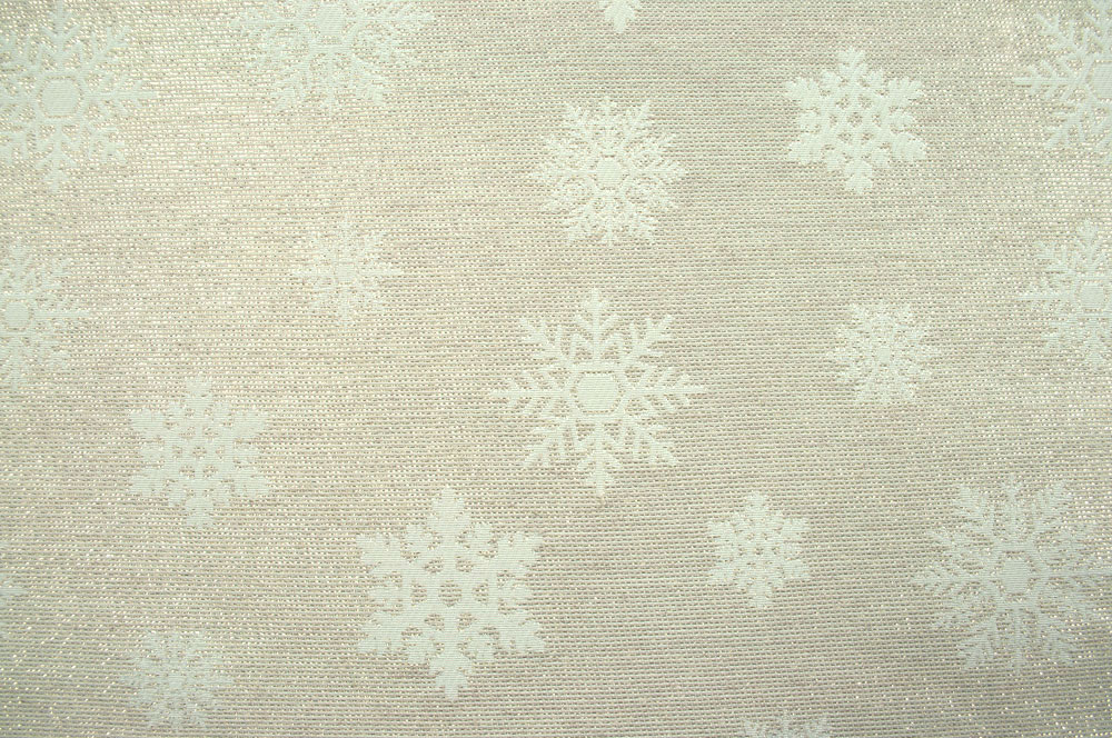 Jacquard - Glitzerflöckchen - Creme
