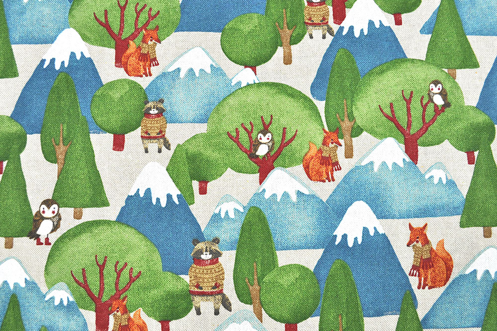 Dekostoff Leinenoptik - Winterwald