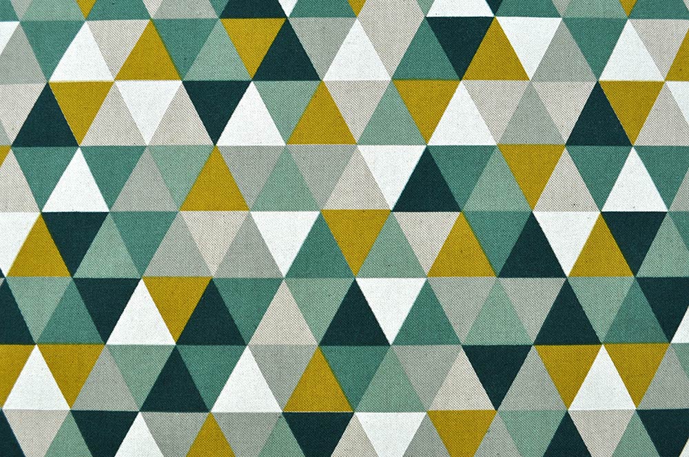 Dekostoff Leinenoptik - Triangulo - Grün