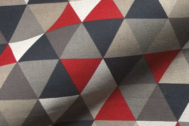 Dekostoff Leinenoptik - Triangulo - Rot