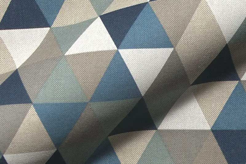 Dekostoff Leinenoptik - Triangulo - Blau