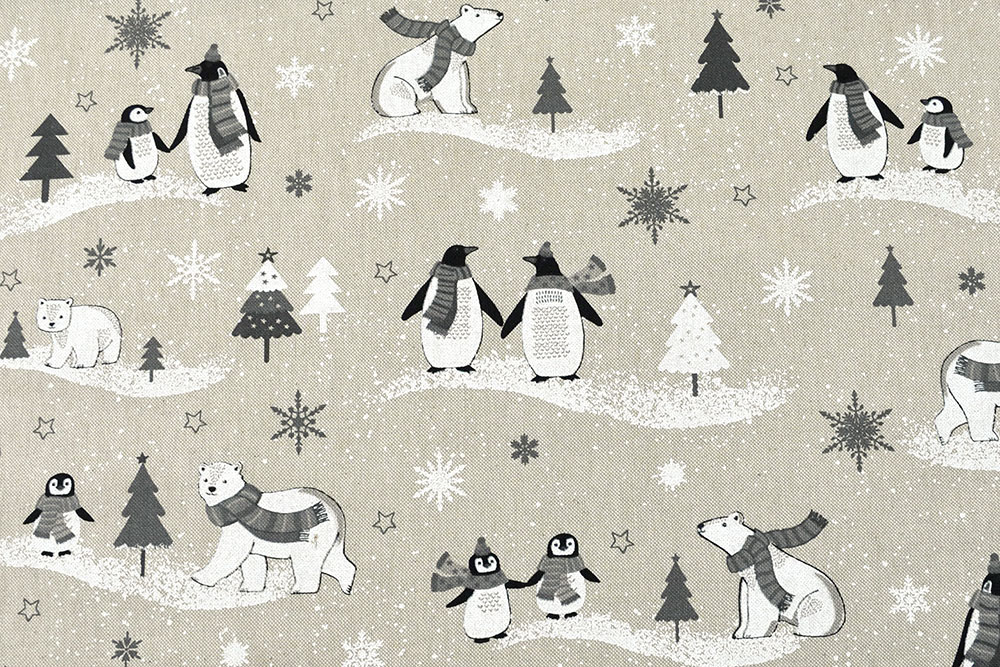 Dekostoff Leinenoptik - Freunde vom Polarkreis