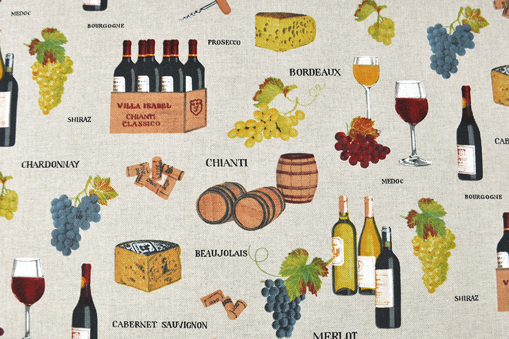 Dekostoff Leinenoptik - Weinfest