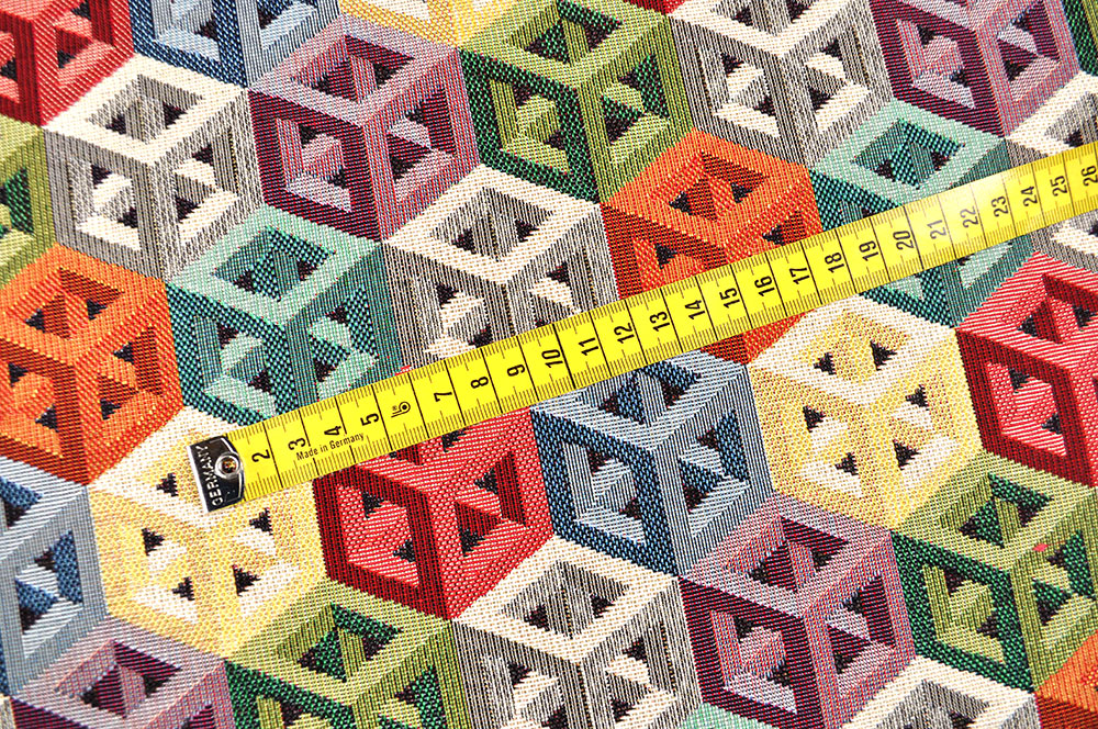 Dekostoff Gobelin - Würfel-3D-Effekt
