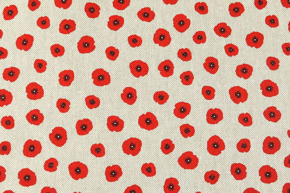 Dekostoff Leinenoptik - Kleiner Mohn