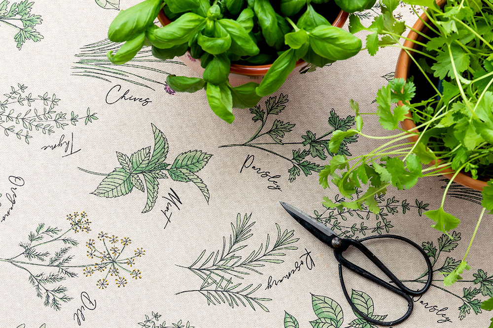 Dekostoff Leinenoptik - Fridas Kräuter