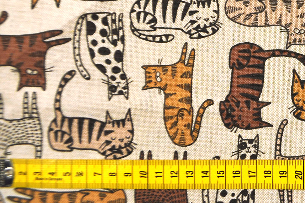 Dekostoff Leinenoptik - Cute Kitties