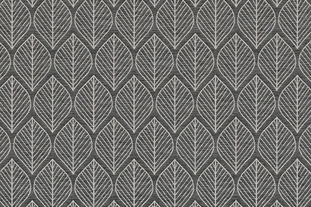 Dekostoff Jacquard - Zeitlose Blätter - Schwarz/Weiß