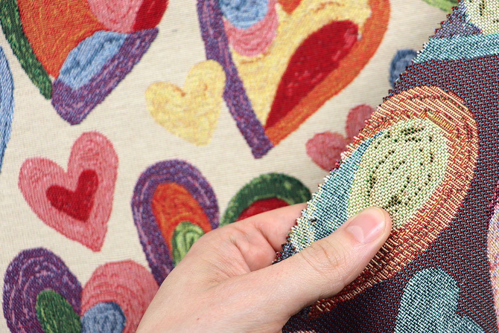 Gobelin-Dekostoff - Herzen