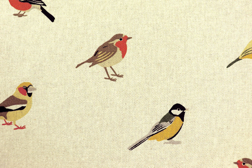 Dekostoff Leinen-Look - Gartenvögel