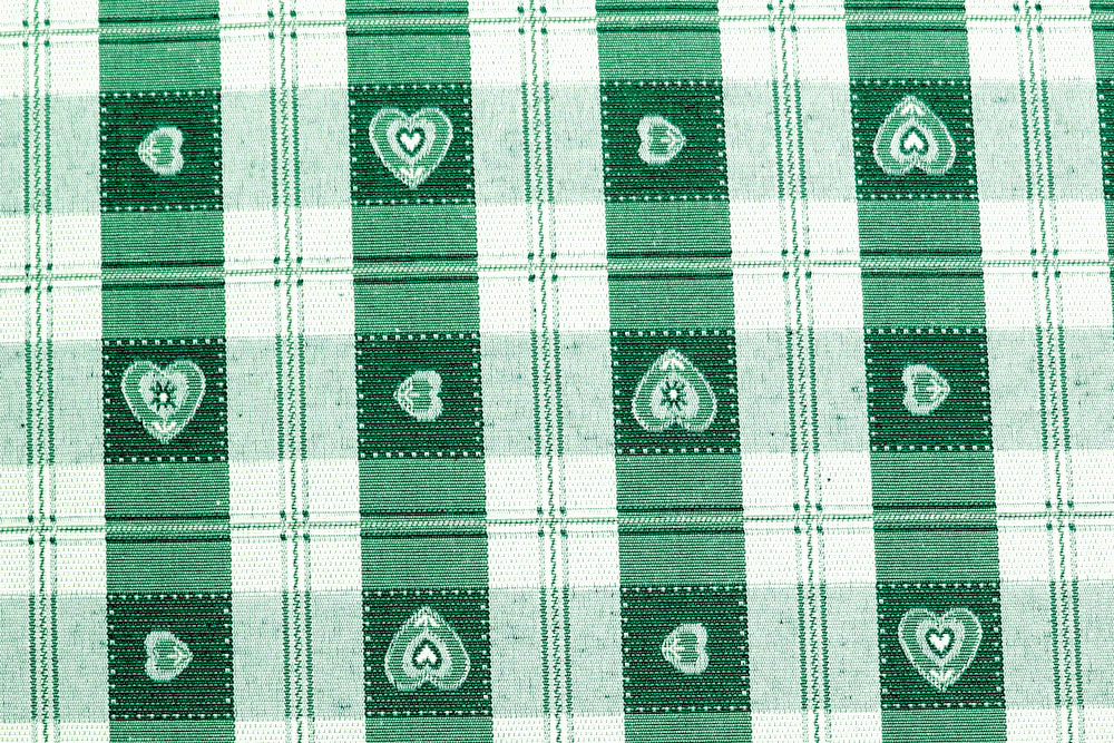 Dekostoff Landhaus-Herzen - Vichy Karo - Grün