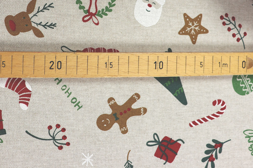 Dekostoff Leinenoptik - Xmas Deco Mix