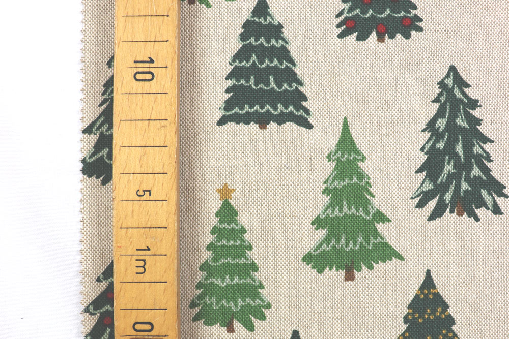 Dekostoff Leinenoptik - Christmas Trees