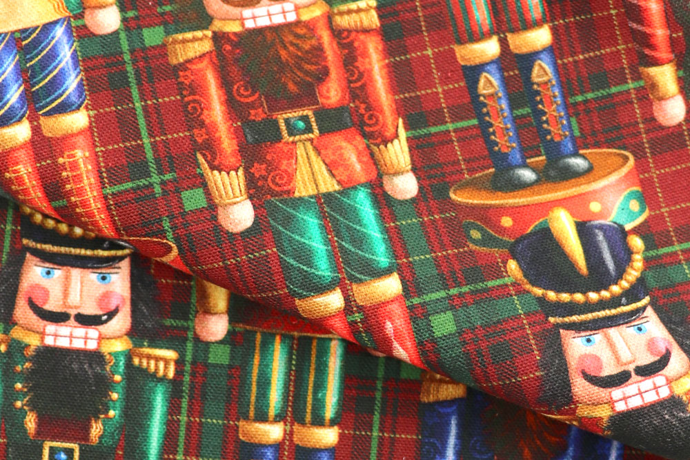 Weihnachts-Dekostoff Premium - Nussknacker-Armee