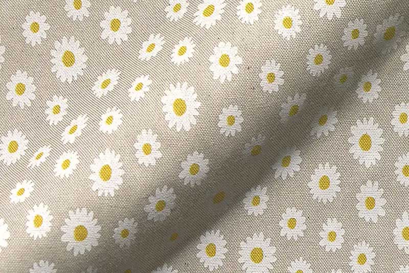 Dekostoff Leinenoptik - Gänseblümchen