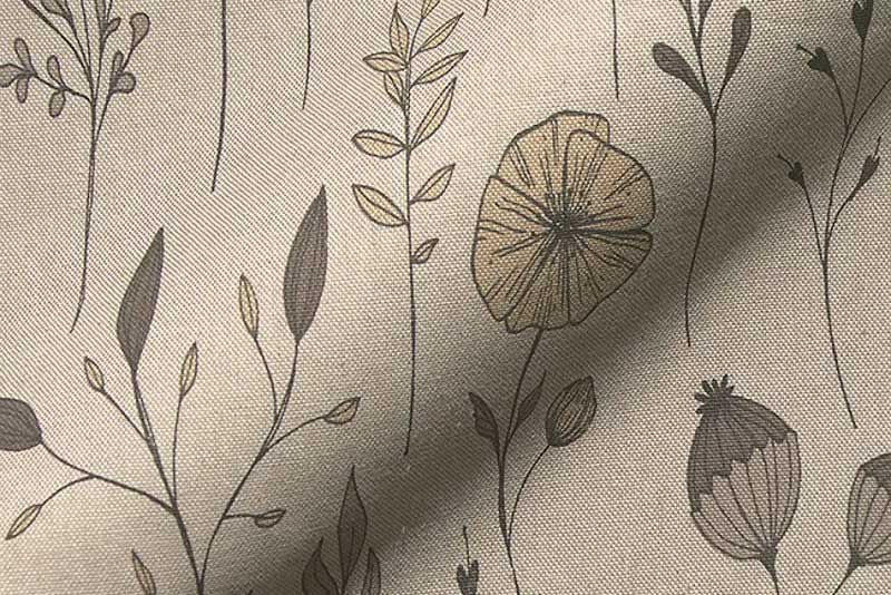Dekostoff Leinenoptik - Drawn Flowers