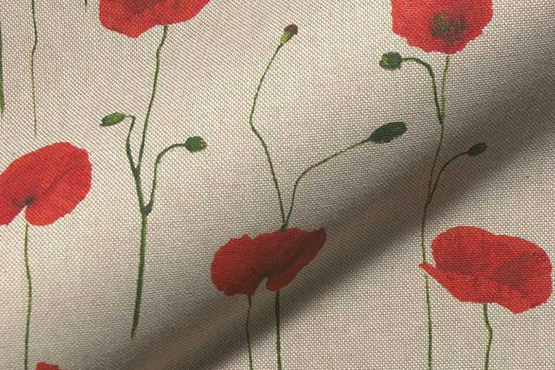 Dekostoff Leinenoptik - Mohn