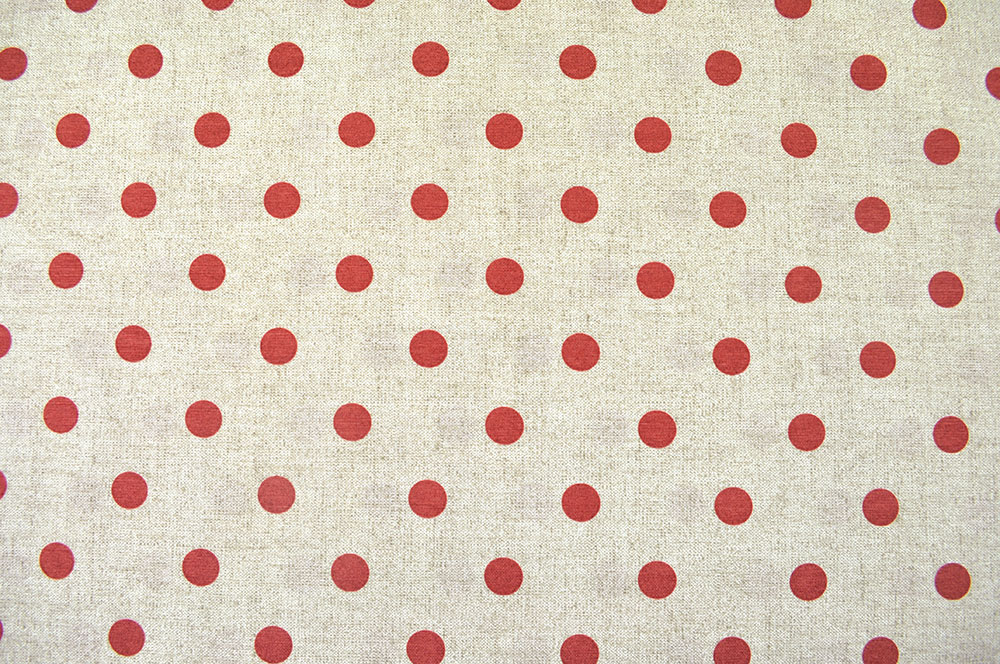 Dekostoff Leinenoptik - Punkte - Beige/Terra - 280 cm