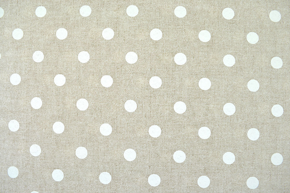 Dekostoff Leinenoptik - Punkte - Beige/Weiß - 280 cm