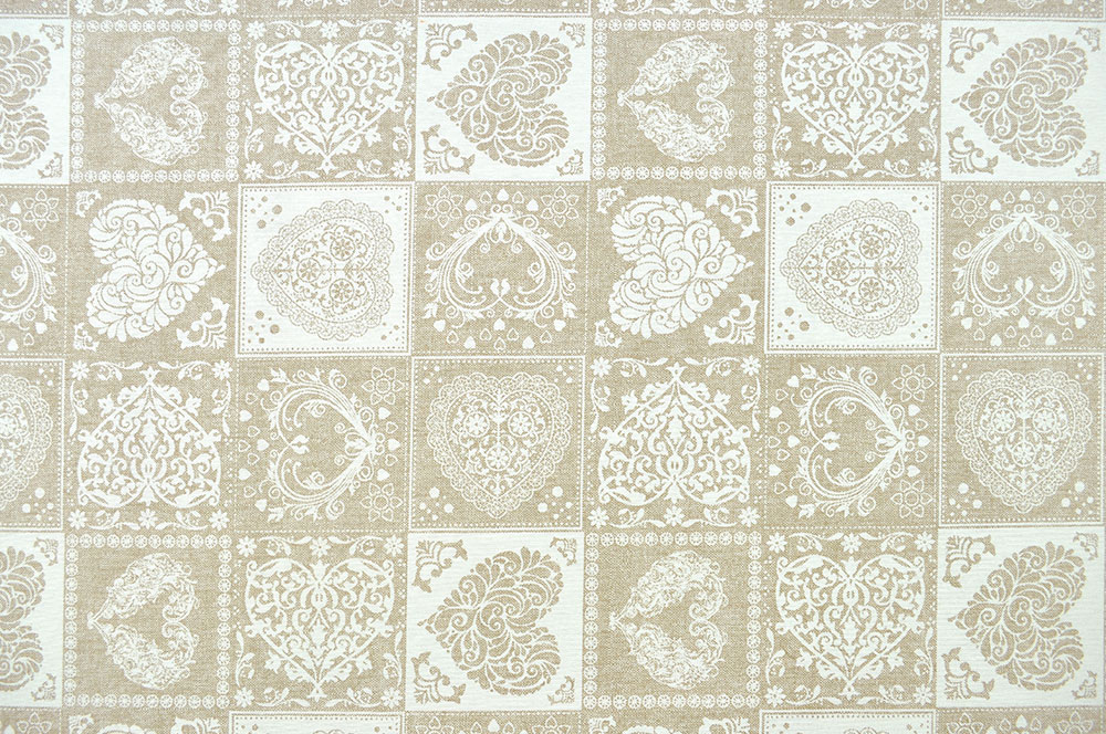 Dekostoff Leinenoptik - Romantik-Herzen - 280 cm