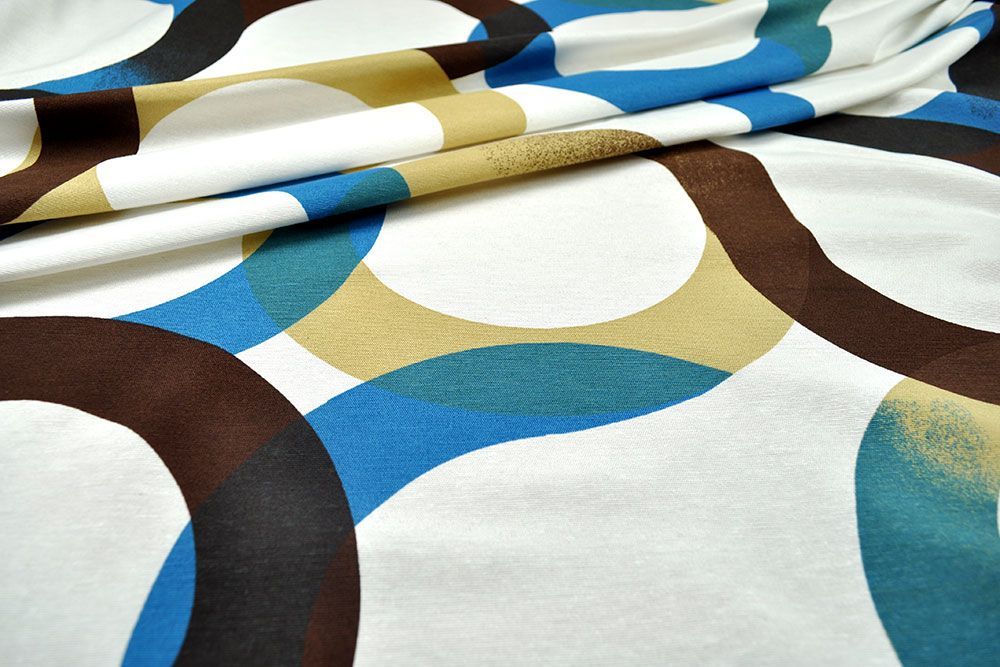 Dekostoff Leinenoptik - Retro-Cirkles  - 280 cm