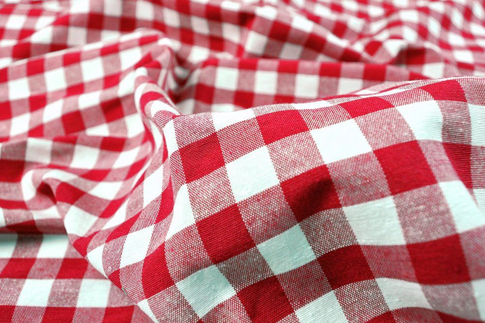 Dekostoff Vichy-Karo 1,5 cm - 280 cm breit - Rot/Weiß