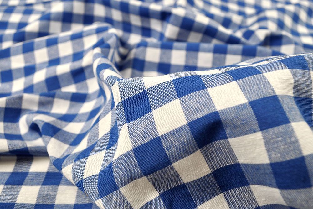 Dekostoff Vichy-Karo 1,5 cm - 280 cm breit - Blau/Weiß