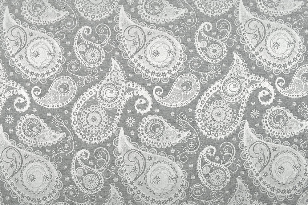 Dekostoff Jacquard - Silver Edition - Paisley - 280 cm