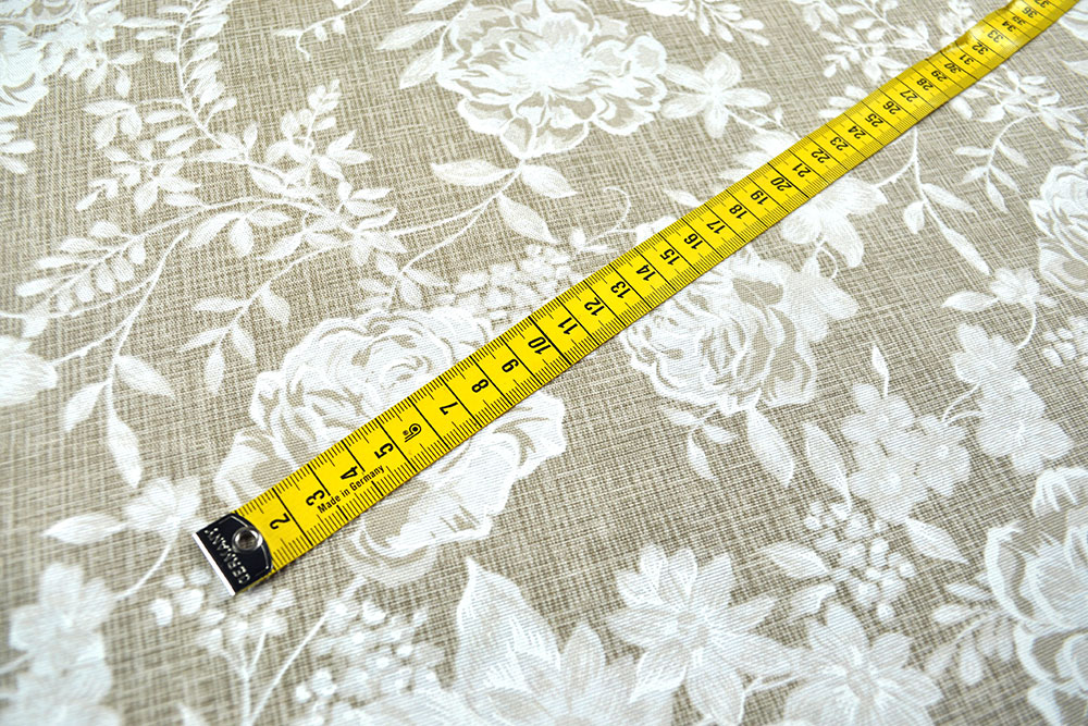 Dekostoff Leinenoptik - White Rose Dream - 280 cm
