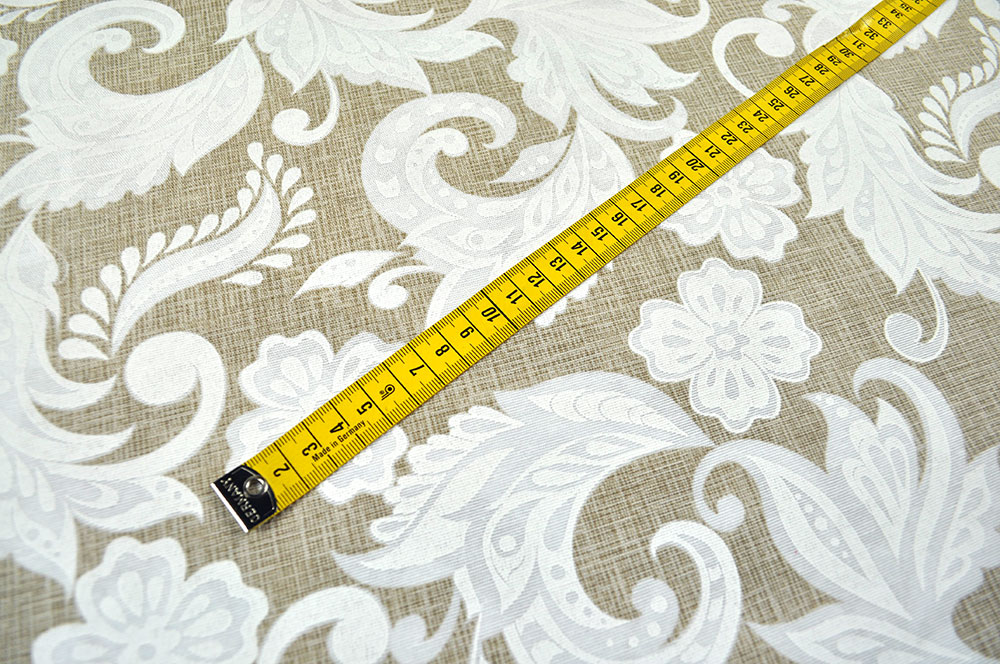 Dekostoff Leinenoptik - White Ornaments - 280 cm