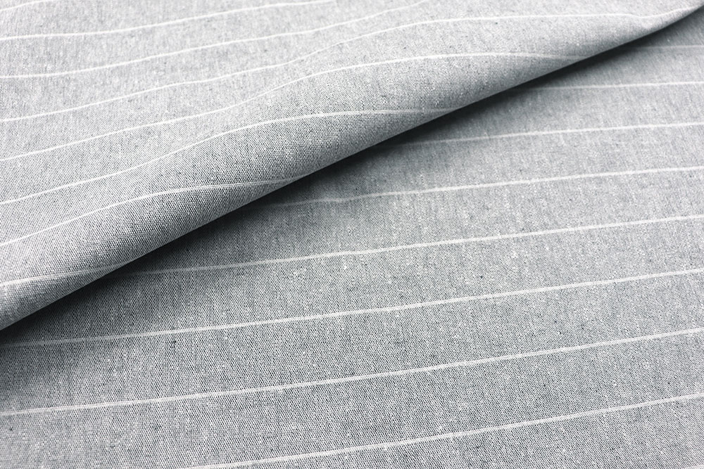 Recycling-Dekostoff - Streifen - Grau/Natur - 280 cm