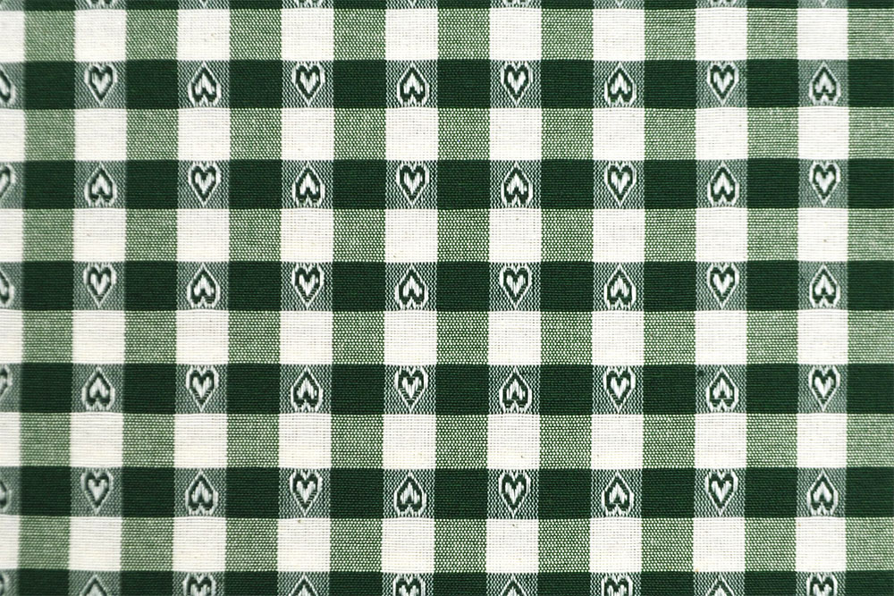 Dekostoff - Vichy-Herzen - 280 cm breit - Grün