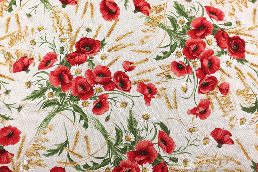 Dekostoff Leinenoptik - Poppy Red - 280 cm