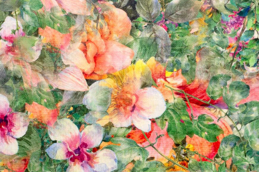 Samt-Dekostoff - Digitaldruck - Dreamy Garden