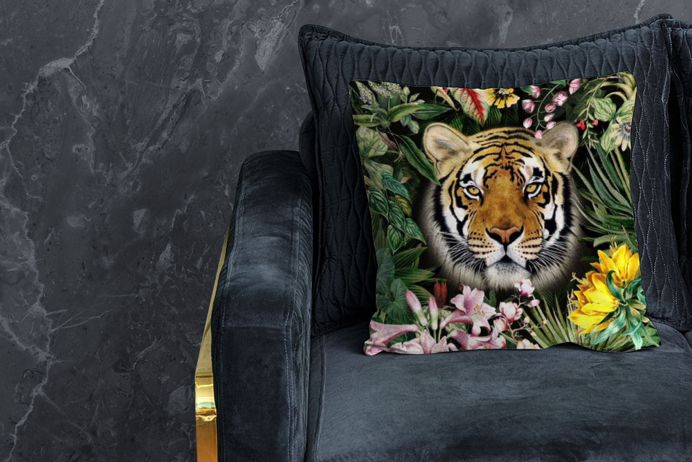 Premium-Samt - Panel - Tiger Jungle