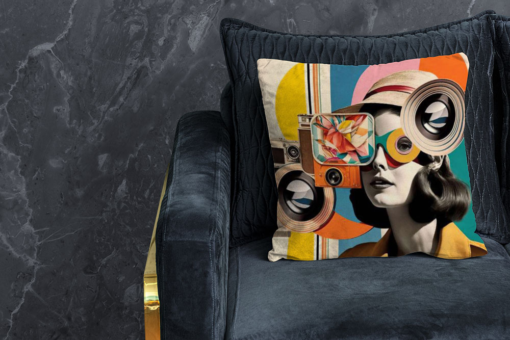 Premium-Samt - Panel - Camera Retro