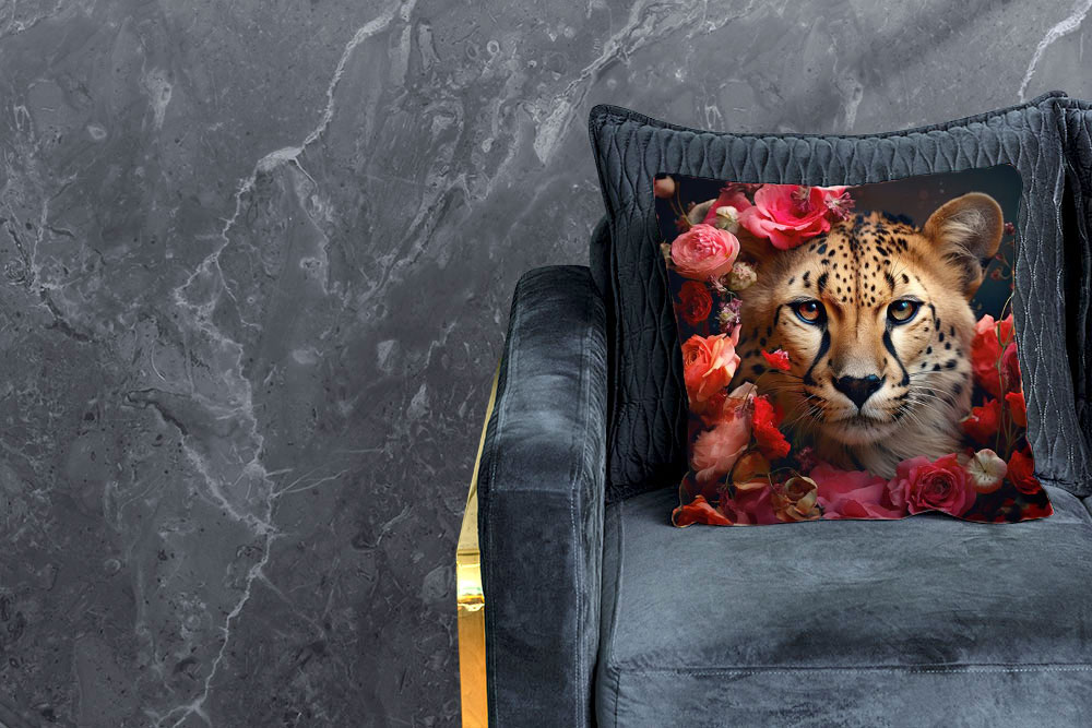 Premium-Samt - Panel - Rosen-Gepard