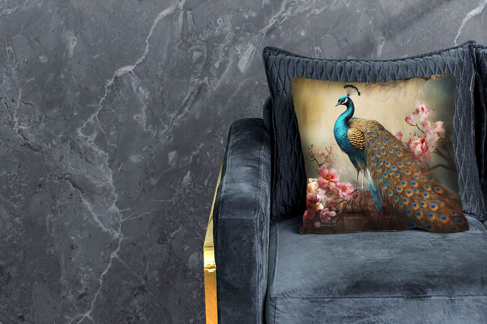 Premium-Samt - Panel - Vintage-Pfau