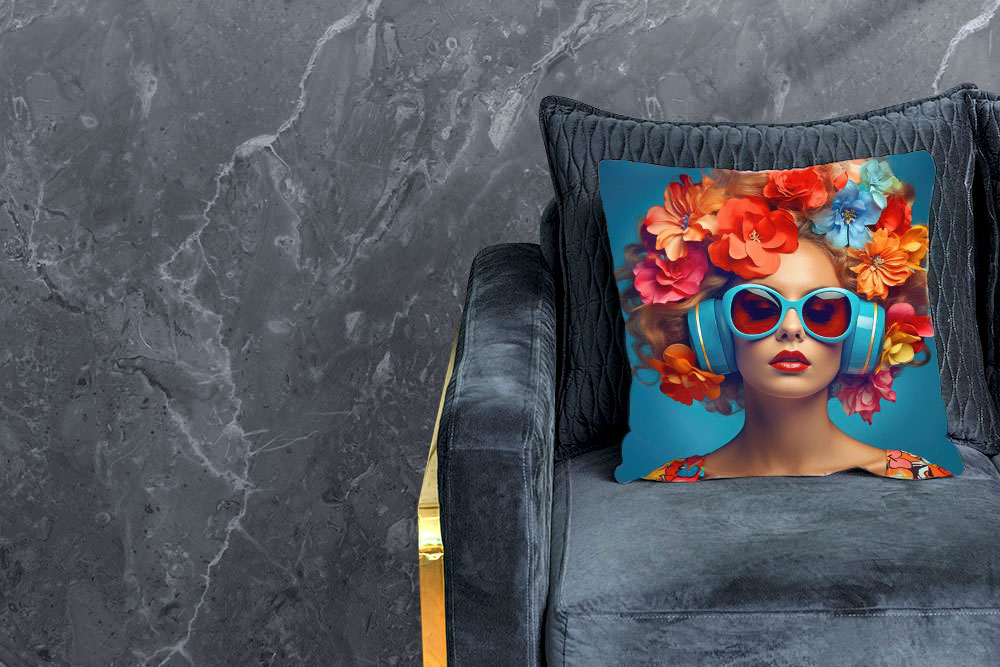 Premium-Samt - Panel - Flower Hair