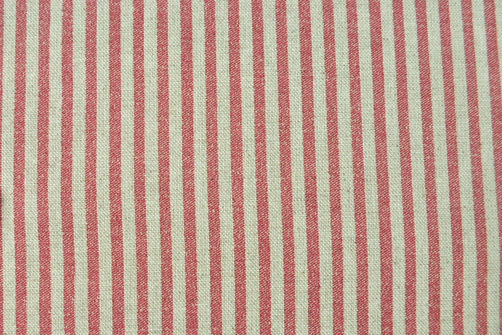 Dekostoff deluxe - British Feeling - Streifen - 280 cm - Rot/Beige