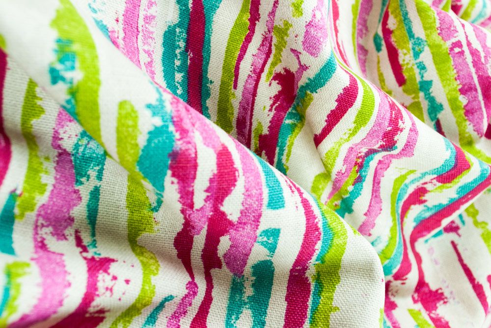 Dekostoff deluxe - Nice - Wilde Streifen - 280 cm - Türkis