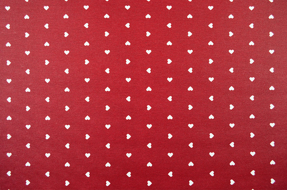 Deko-Outdoorstoff - Mini-Herzen - Rot/Weiß - 2,0 Meter