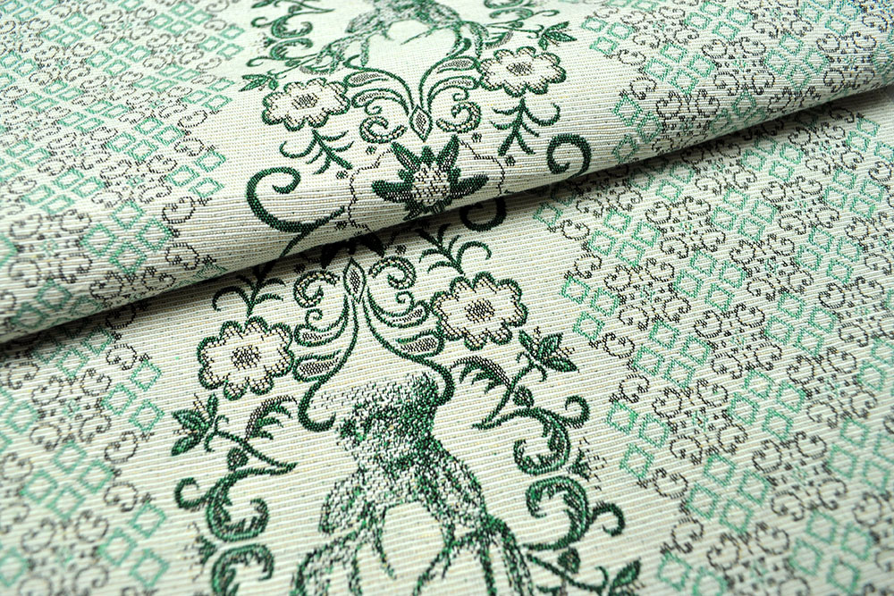 Jacquard-Stoff - Landhaus-Streifen - 280 cm - Beige/Grün